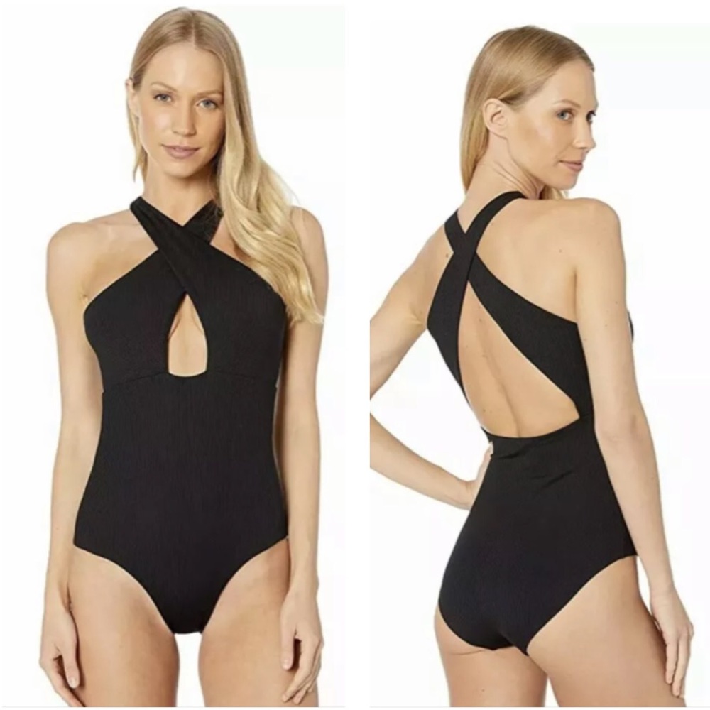 Onia Nicole One-Piece Solid Rip Black